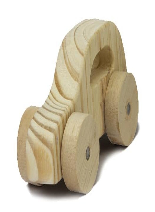 Keebori Wooden Organic Toy Car Push Vehicle 25 mm Thick Natural Handcrafted Toy for Toddlers, Montessori Inspired Safe, Smooth & Durable Wooden Toys Eco-Friendly Baby Toys (CAR) - Image 5